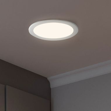 LED recessed panel, 800 lumens, neutral white, round, D 14.5 cm
