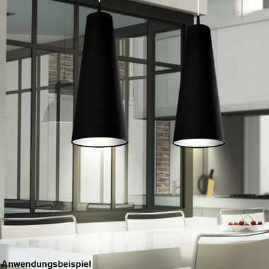 Lampe à suspension, tissu, noir, 20 cm, RAZZI