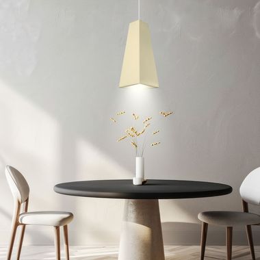 Lampada a sospensione, tessuto, crema, L 20 cm, PIRAMIDE