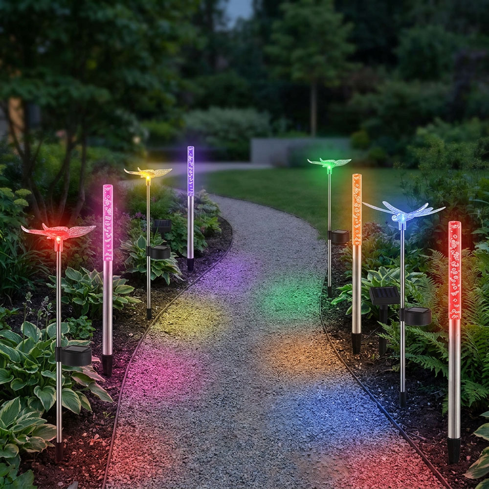 8er Set RGB LED Solarleuchten mit Farbwechsel für den Garten