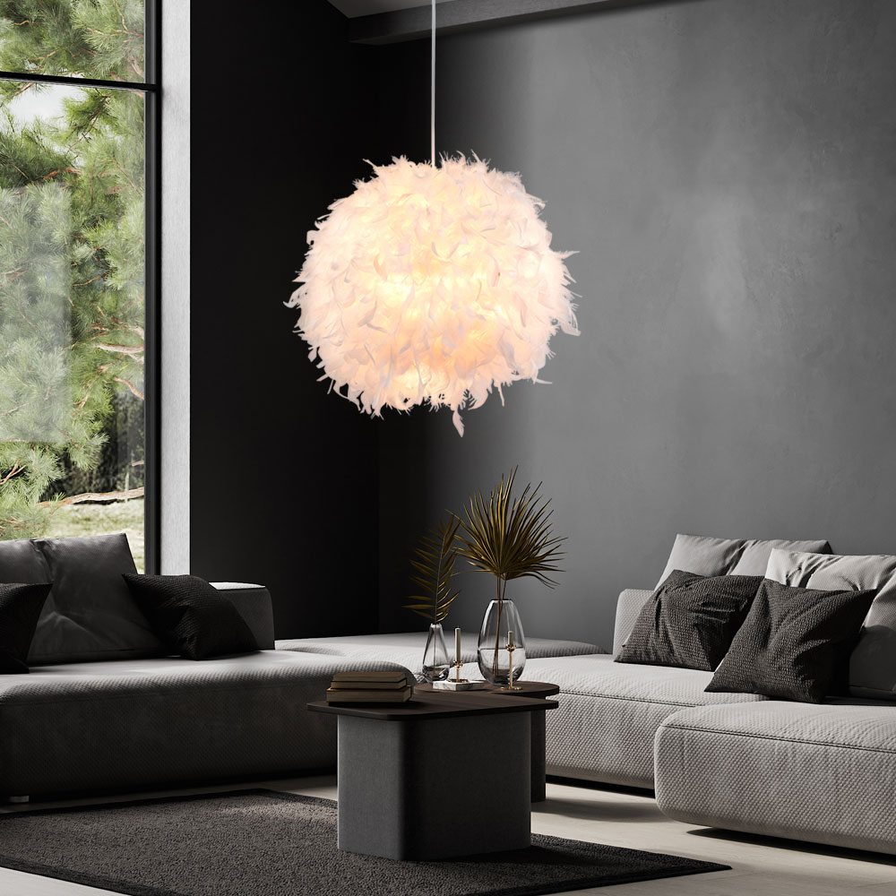 RGB LED Hängelampe mit Feder-Lampenschirm und Fernbedienung