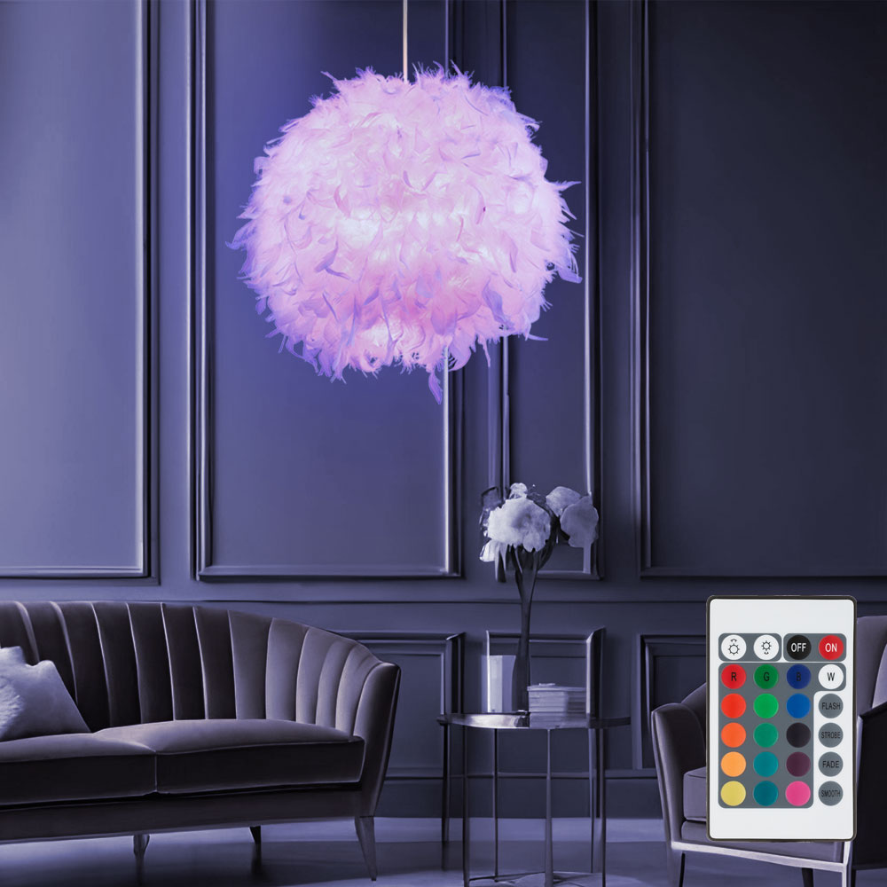 Hofstein Design LED RGB Pendelleuchte | Dimmbar Mit Fernbedienung | Wohn- & Esszimmer
