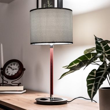 Tafellamp met lampenkap van textiel voor de woonkamer STRATOS