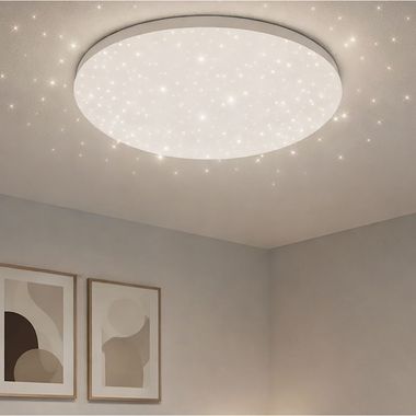 Plafonnier LED, effet ciel étoilé ; blanc neutre, D 33 cm