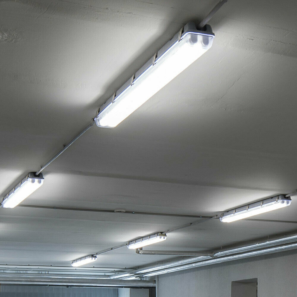 Etc-shop LED Feuchtraumleuchte Wannenleuchte 6400K – 127,5 Cm, 18 W, 1700 Lumen, IP65, Für Keller, Garage & Werkstatt