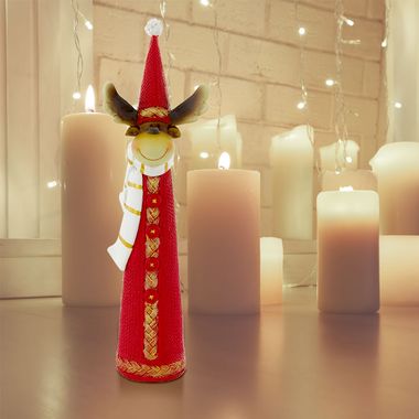 Christmas reindeer, decorative figure, red and white, h 25 cm