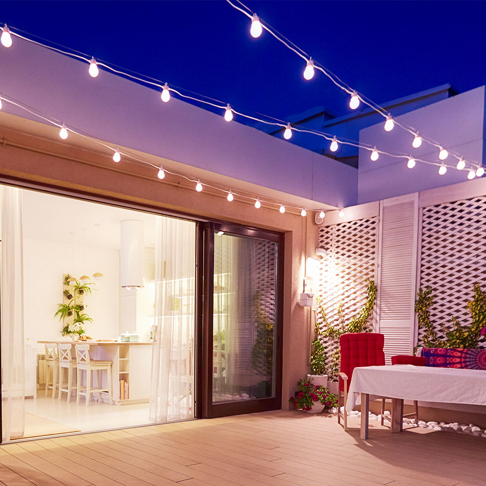 LED Lichterkette, Kugeln, weiß, L 820 cm