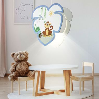 Lampe à suspension pour enfants avec un motif de singe LOUIE