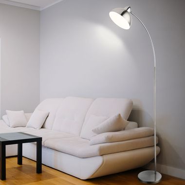 Bogenleuchte, chrom, Spot verstellbar, H 155 cm