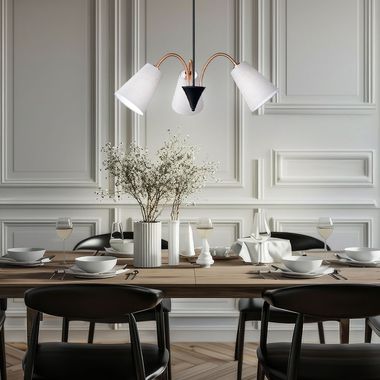 Suspension lamp with lampshades made of fabric HOPPER