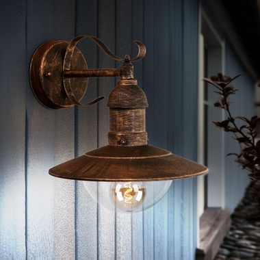 Wall lamp, black gold, height 25.6 cm