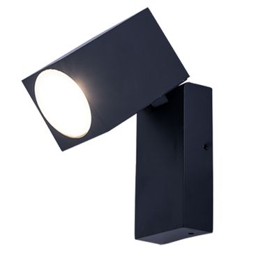 Lampa ścienna, reflektor w dół, czarne aluminium, ruchoma, wys. 10 cm