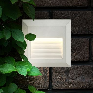 LED Stufenleuchte, Außenwandlampe, Kunststoff weiß, H 12,4 cm