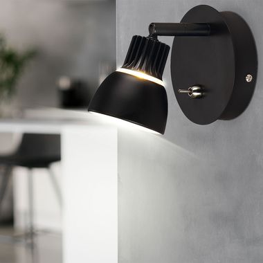 LED Wandstrahler in schwarz mit beweglichem Spot, RADIATE