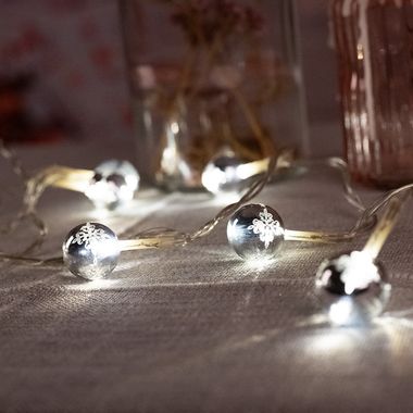 Lichterkette, silber, 10x LED, Länge 110 cm, BAROQUE
