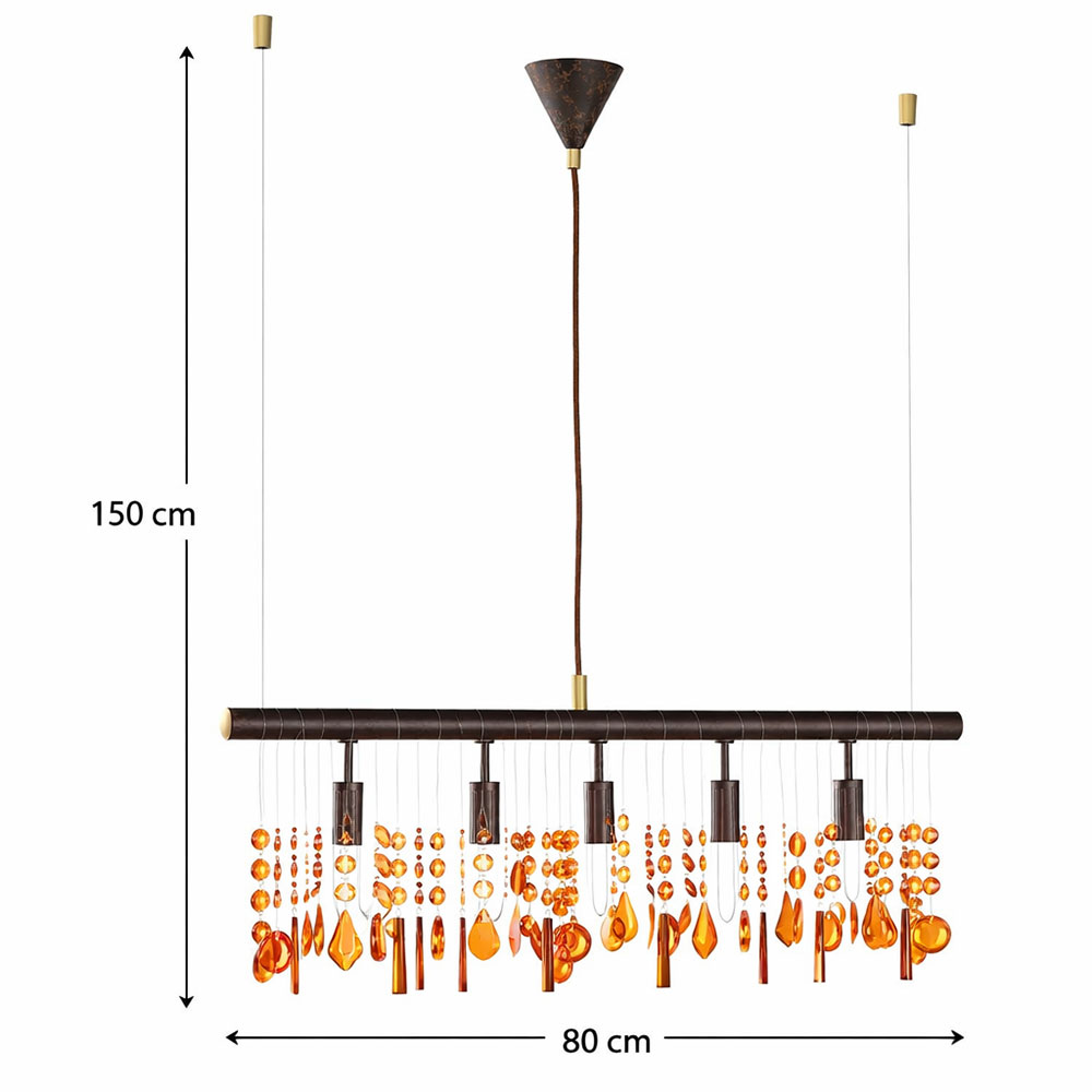Landhausstil LED Pendelleuchte 2-flammig Glasschirmen
