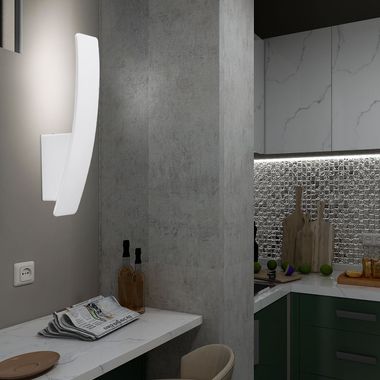 LED Wandleuchte, Aluminium weiß, Höhe 29,5 cm