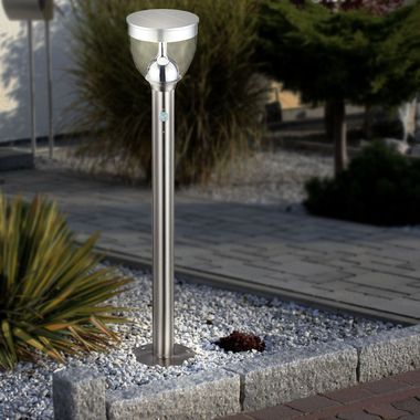 Lampada a LED solare a innesto, acciaio inox, rilevatore di movimento, H 95 cm