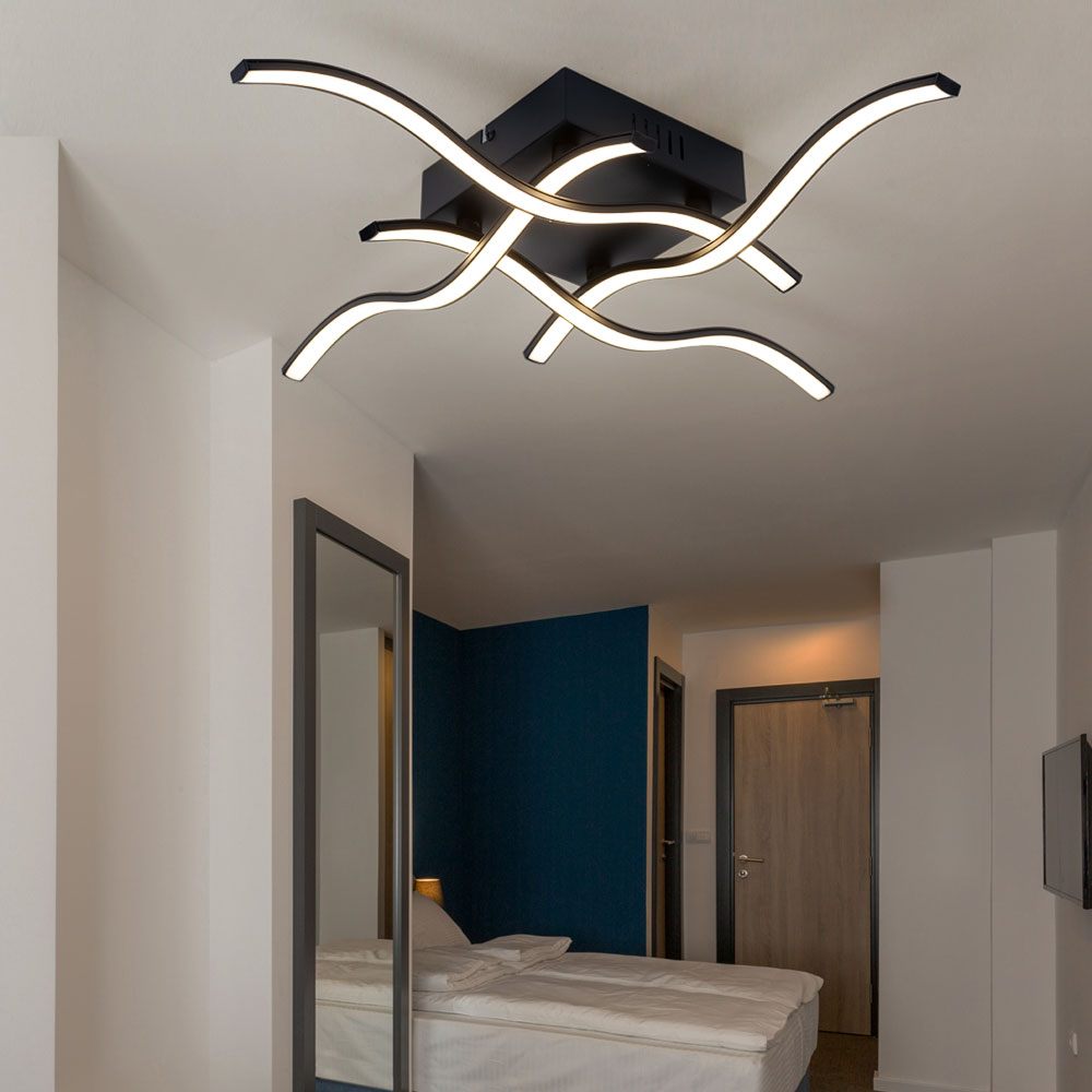 LED Deckenlampe mit Kristallen - 40 cm - chromfarbend LED Deckenlampe mit Kristallen - 40 cm - chromfarbend