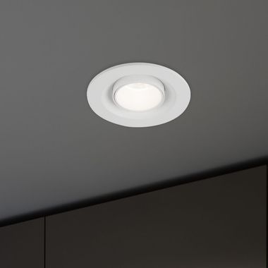 Spot encastrable LED, mobile, aluminium blanc, D 9 cm