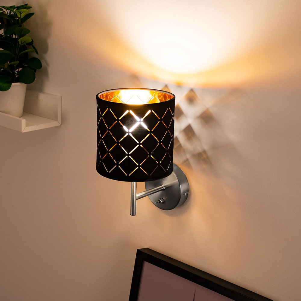 Wandlampe - schalter, mit Stecker, mit Ablage, E27 Fassung Wandlampe - schalter, mit Stecker, mit Ablage, E27 Fassung