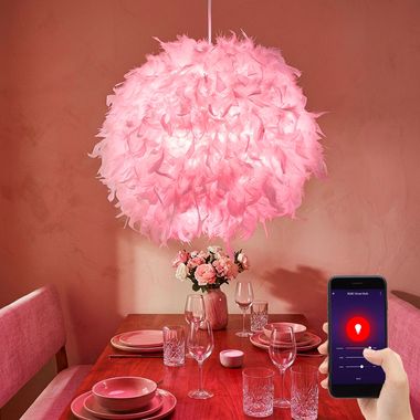Smart Home RGB LED Lampe mit Federn, App-und Sprachsteuerung