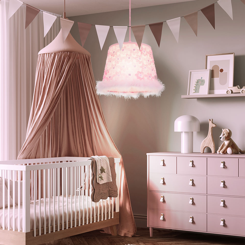 LED Leseleuchte Aus Stoff – Kinder Schlafzimmer Beleuchtung – Mit Schalter, Nachtischlampe, Weiß – Von Hofstein