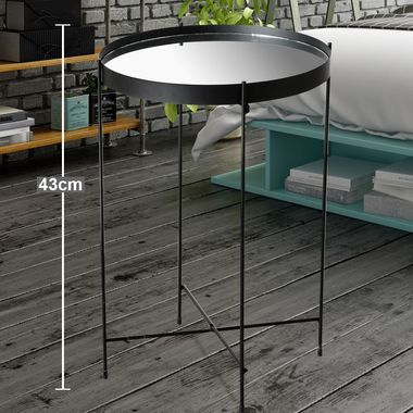 Side table, iron, black, height 43cm, MALCOLM