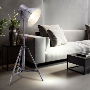 Floor lamp, tripod, height adjustable, flexible, H 88cm
