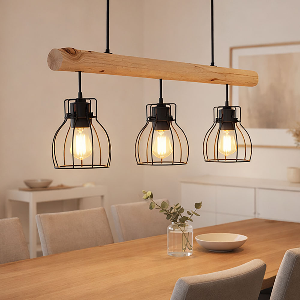 LED-Deckenleuchte Cornice, 110x25 cm, Holz, Fernbedienung LED-Deckenleuchte Cornice, 110x25 cm, Holz, Fernbedienung