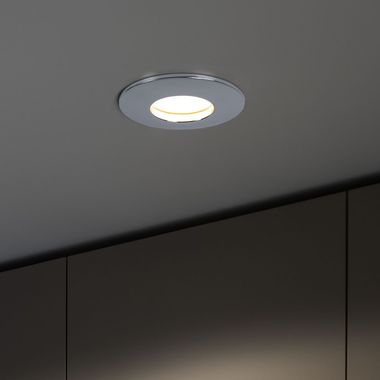 Luminaire LED encastré, rond, chromé, 8,3 cm