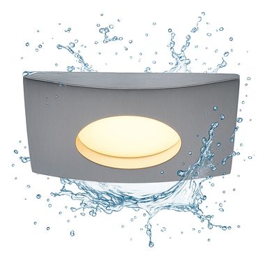 LED Einbauleuchte, ALU, dimmbar, eckig, IP44, L 8 cm