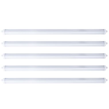 Set of 5 LED diffuser lights, white, IP65, neutral white, L 150 cm