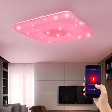 RGB LED Deckenleuchte, Fernbedienung, App Steuerung, L 50 cm