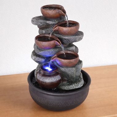 Fontaine de table LED RGB, hauteur 40 cm, FONTANA
