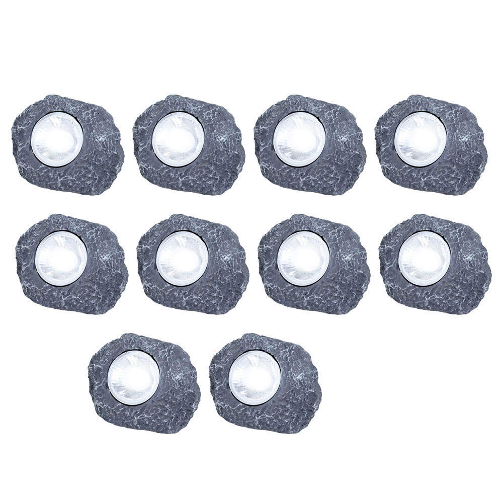 10er Set LED Solar Beleuchtungen in Form von Steinen