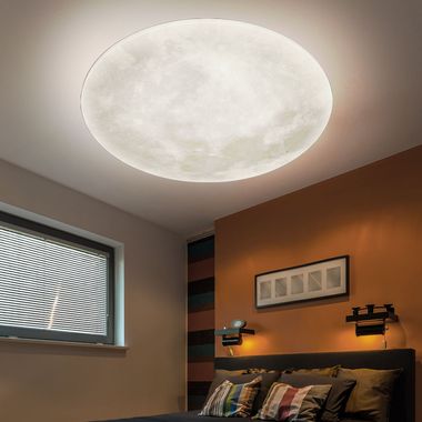 Plafoniera LED, ottica lunare, dimmerabile, bianco, 40 cm, LUNAR