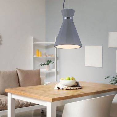 Table lamp, metal, fabric, white brown, H 63.5 cm