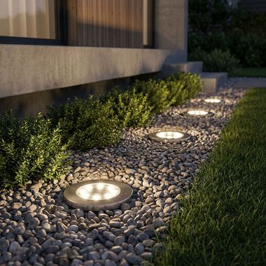 4er Set LED Solar-Steckleuchten, Edelstahl, 13 cm