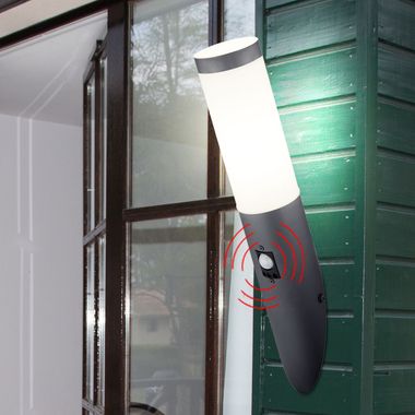 Wandleuchte, Edelstahl, anthrazit, Sensor, H 41 cm, BOSTON