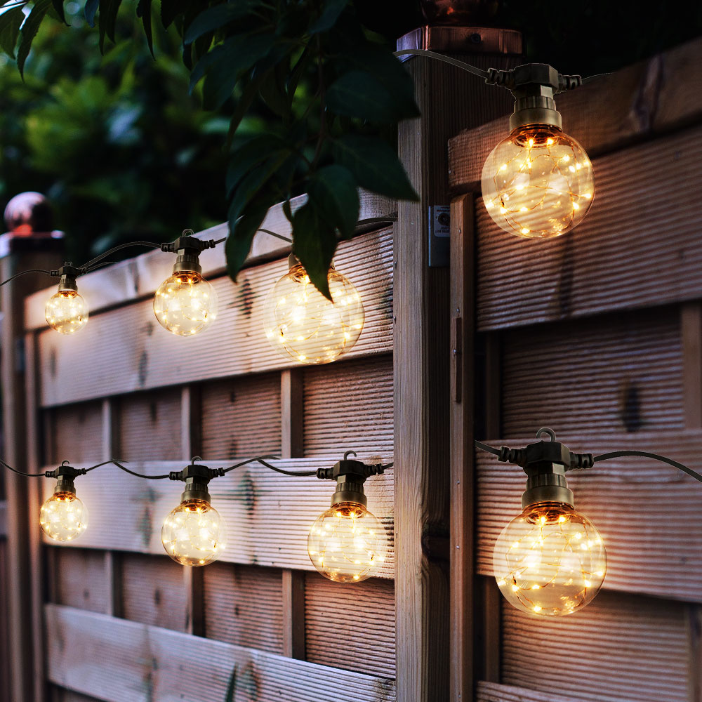 Lichterkette, Glühbirnen-Optik, 10x LED, Länge 7,5 m