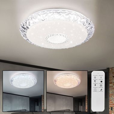 LED Deckenleuchte, Sterneneffekt, dimmbar, Fernbedienung, D 50 cm