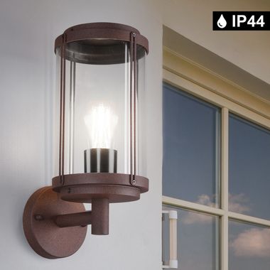 Wandlamp, roestkleurig, gegoten aluminium, H 32 cm, TANARO