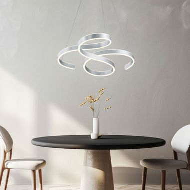 Suspension LED, argent, variateur d'intensité, L 72 cm, FRANCIS