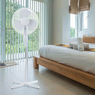 Standventilator, Weiß, Metall, Höhenverstellbar, H 120 cm