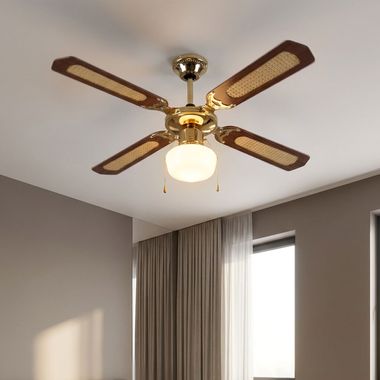 Deckenventilator, Zugschalter, Glas, Vor- Rücklauf, 105 cm