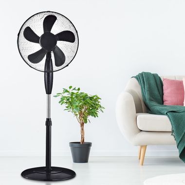 Standventilator, oszillierend, Höhe verstellbar, schwarz, 43 cm