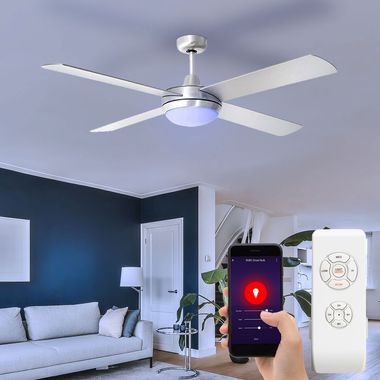 RGB LED plafondventilator, afstandsbediening, app en stembediening
