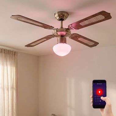Inteligentny wentylator sufitowy LED RGB z aplikacją i sterowaniem głosowym