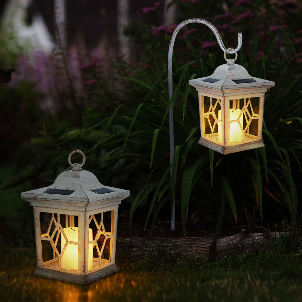 LED Steck Leuchte SOLAR Grab Laterne Außen Beleuchtung Feuereffekt Garten Lampe